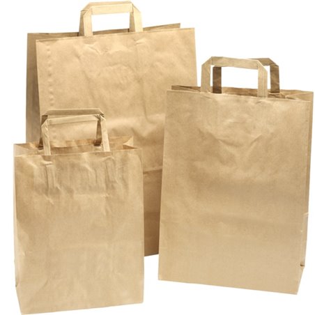 Paper carrying Bags Brown 260x120x350mm - Horecavoordeel.com