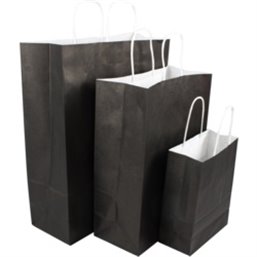 Paper carrying Bags Black 180x80x220mm - Horecavoordeel.com