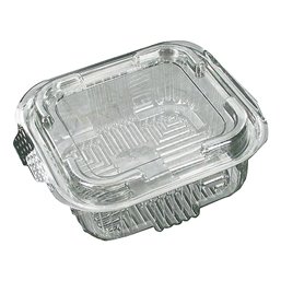 Saladbowl 500cc Transparent square + fixed Lids 132x132x50mm - Horecavoordeel.com