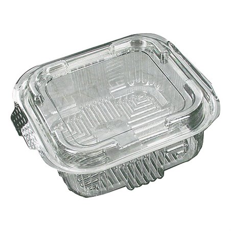 Saladbowl 500cc Transparent square + fixed Lids 132x132x50mm - Horecavoordeel.com