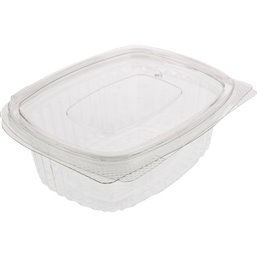 Saladbowl 500cc rectangular Transparent Leakprowith - Horecavoordeel.com