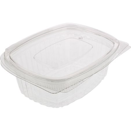 Saladbowl 500cc rectangular Transparent Leakprowith - Horecavoordeel.com