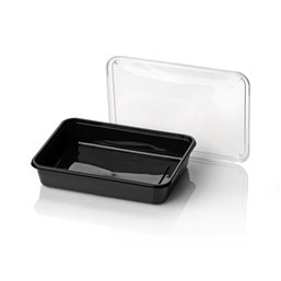 Microwave Meal containers - Bins 182 Series 500cc Rectangle PP Black - Horecavoordeel.com