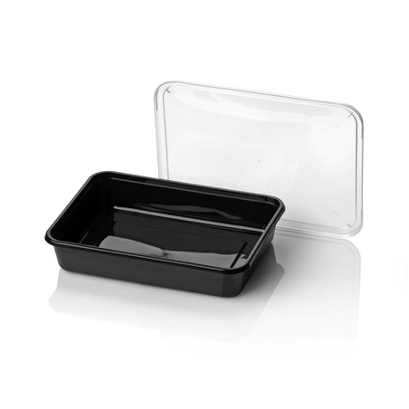 Microwave Meal containers - Bins 182 Series 500cc Rectangle PP Black - Horecavoordeel.com