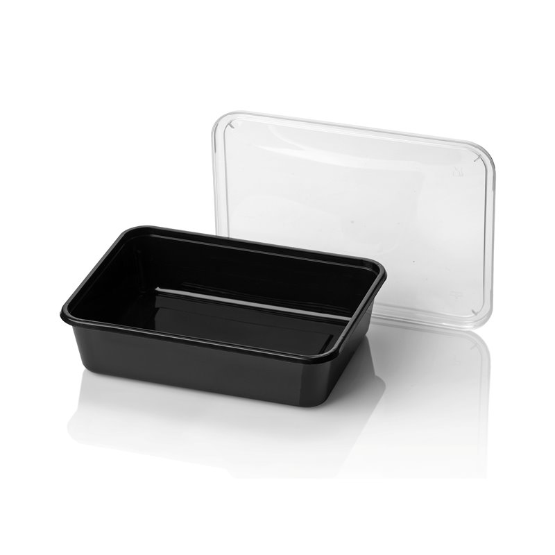 Microwave container - 1000cc 2 compartments - 182 series wide white