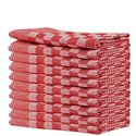 Theedoeken Geblokt Rood 65x65cm Horecavoordeel.com