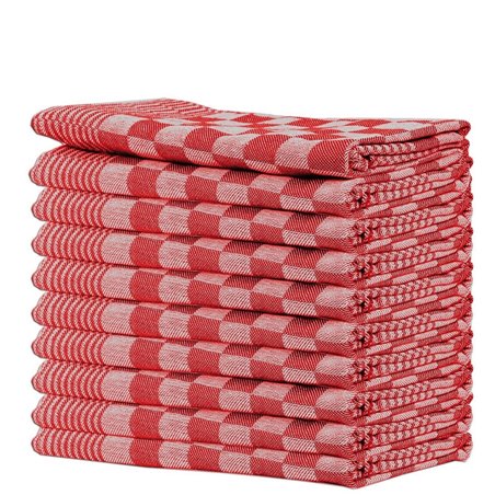 Kitchen towels Blocked Red 65x65cm - Horecavoordeel.com