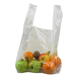 Hemdtassen Shopper Transparant 250 + 2 x 60 x 500mm 25my Horecavoordeel.com