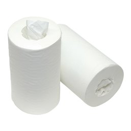 Poetsrol Mini Zonder Kern (EM) 1-laags Wit 22cm x 120m Horecavoordeel.com