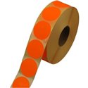 Labels Self adhesive Orange Permanent Fluor round 35mm - Horecavoordeel.com