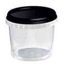 Ringlock Cups - containers With seal closure 520cc PP Clear + Lid PP Black - Horecavoordeel.com