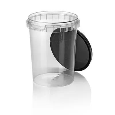 Verzegelbare Ringlock Bekers 520cc PP Helder + Deksels PP Zwart Horecavoordeel.com
