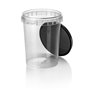 Ringlock Cups - containers With seal closure 520cc PP Clear + Lid PP Black - Horecavoordeel.com