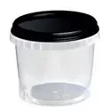 Ringlock Cups - containers With seal closure 565cc PP Clear + Lid PP Black - Horecavoordeel.com