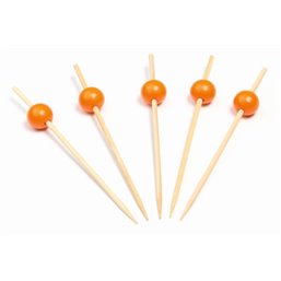 Bamboe Prikkers met Oranje Bol 120mm Horecavoordeel.com