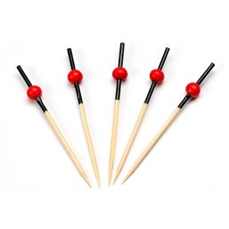 Bamboo Prickers Black with small red bulb 70mm - Horecavoordeel.com