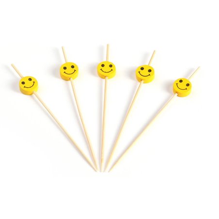 Bamboe Prikkers met Smiley 120mm Horecavoordeel.com