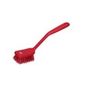 Dish brush With Short Helve Polyester Fiber, Switht, Cloven 270x70x85mm Red - Horecavoordeel.com