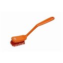 Dishwashing brush Polyester Fiber, Medium 280x60x55mm Orange - Horecavoordeel.com