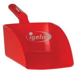 Straight Hand shovel, Big, 2 Liter Polypropylene 160x370x130mm Red - Horecavoordeel.com