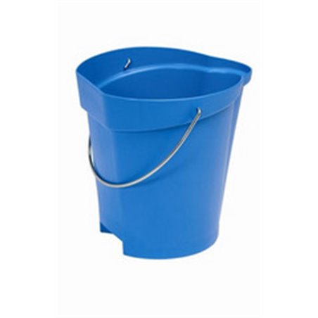 Bucket 12 Liter Polypropylene and Stainless steel 325x330x330mm Also see Bucket Lid 5687 and Wall holder 16200 Blue - Horecavoor