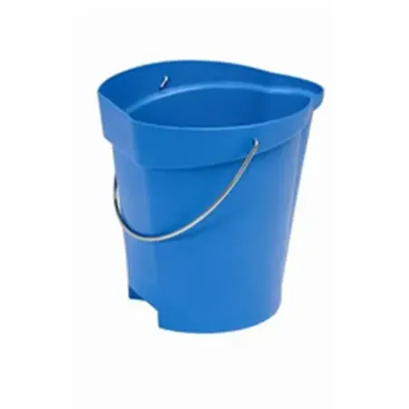 Emmer 12 Liter Van Polypropyleen En Roestvrij Staal 325x330x330mm Blauw Horecavoordeel.com