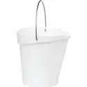 Bucket 12 Liter Polypropylene and Stainless steel 325x330x330mm Also see Bucket Lid 5687 and Wall holder 16200 White - Horecavoo