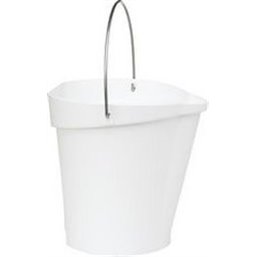 Bucket 12 Liter Polypropylene and Stainless steel 325x330x330mm Also see Bucket Lid 5687 and Wall holder 16200 White - Horecavoo