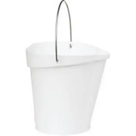 Bucket 12 Liter Polypropylene and Stainless steel 325x330x330mm Also see Bucket Lid 5687 and Wall holder 16200 White - Horecavoo