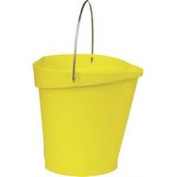 Bucket 12 Liter Polypropylene and Stainless steel 325x330x330mm Also see Bucket Lid 5687 and Wall holder 16200 Yellow - Horecavo