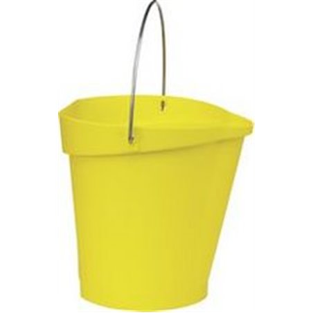 Bucket 12 Liter Polypropylene and Stainless steel 325x330x330mm Also see Bucket Lid 5687 and Wall holder 16200 Yellow - Horecavo