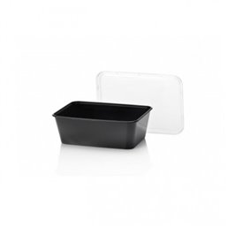 Microwave Meal containers - Bins 173 Series 1000cc Rectangle PP Black - Horecavoordeel.com