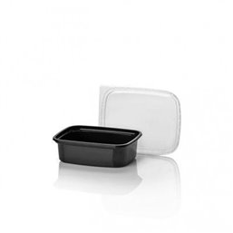 Salad trays - containers 108 Series 150cc Rectangle PP Black 108/30 - Horecavoordeel.com