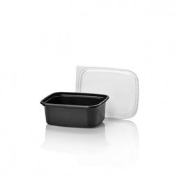 Salad trays - containers 108 Series 250cc Rectangle PP Black 108/45 - Horecavoordeel.com