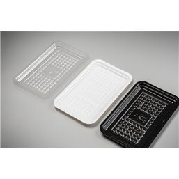 Meat Tray 10x16cm With Pane white Plastic Hero - Horecavoordeel.com