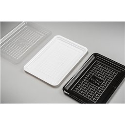 Meat Tray 12½ x18cm With Pane Black Plastic Hero - Horecavoordeel.com