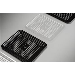 Meat Tray 14½ x18cm With Pane Black Plastic Hero - Horecavoordeel.com