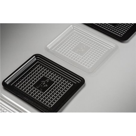 Meat Tray 14½ x18cm With Pane Black Plastic Hero - Horecavoordeel.com