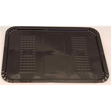 Meat Tray 16x22cm With Pane Black Plastic Hero - Horecavoordeel.com