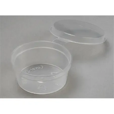 Cover-cup 28cc ø 49x28mm With fixed lid PP Transparent - Horecavoordeel.com