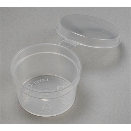 Cover-cup 50cc ø 61x30mm With fixed lid PP Transparent - Horecavoordeel.com