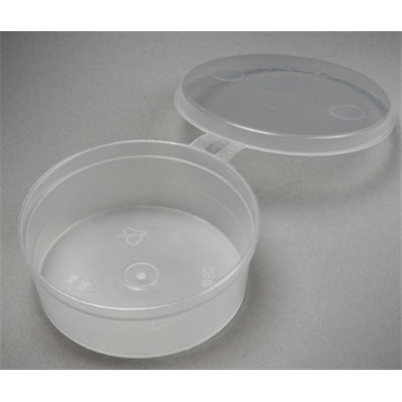 Cover-cup 80cc ø 80x28mm With fixed lid PP Transparent - Horecavoordeel.com