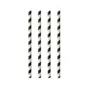 Drinking Straw Paper Straight 6mm x 20cm Stripe white - Black - Horecavoordeel.com