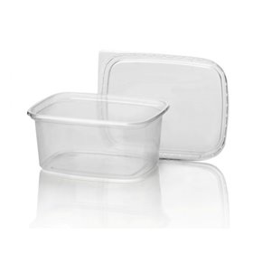 Salad trays - containers 108 Series 300cc Rectangle smooth Transparent 108/55 - Horecavoordeel.com