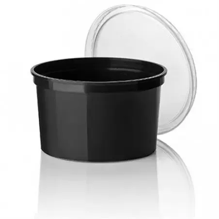 Salad trays - containers 115 Series 500cc PP Black Injection 115/70 - Horecavoordeel.com