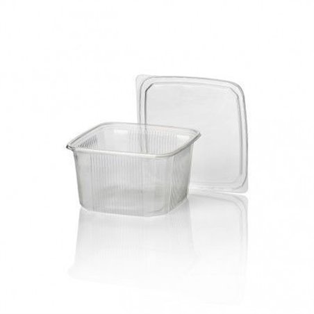 114 Series 500cc trays - containers Square PS Transparent - Horecavoordeel.com