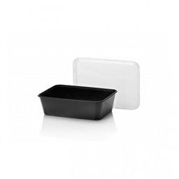 Microwave Meal containers - Bins 173 Series 650cc Rectangle PP Black - Horecavoordeel.com