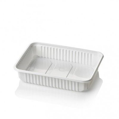 Microwave Meal containers - Bins 180 Series 500cc Rectangle PP White - Horecavoordeel.com