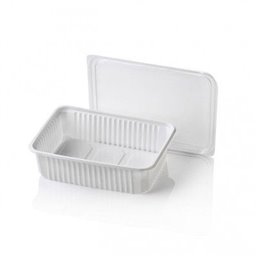 Microwave Meal containers - Bins 180 Series 750cc Rectangle PP White - Horecavoordeel.com