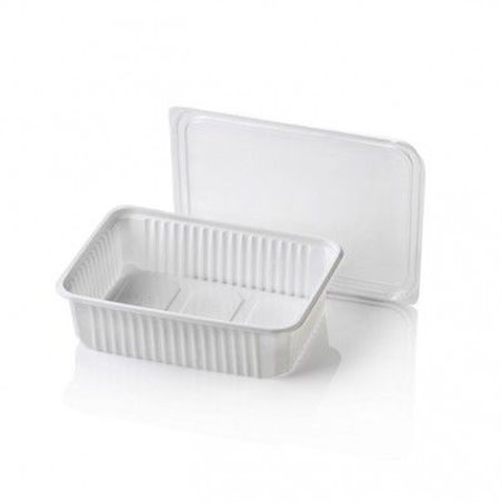 Microwave Meal containers - Bins 180 Series 750cc Rectangle PP White - Horecavoordeel.com